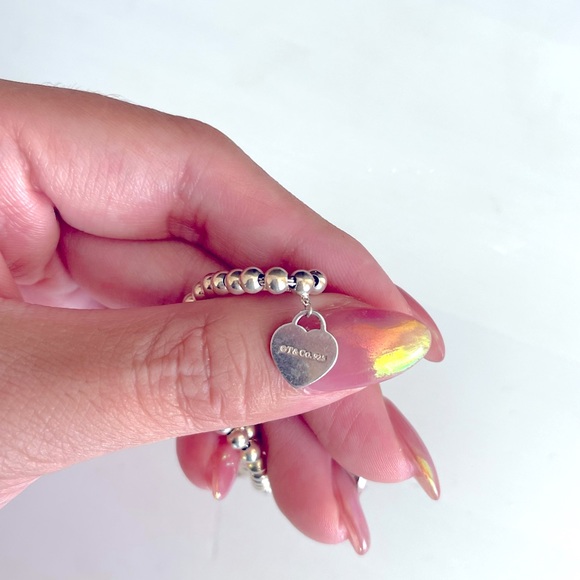 AUTHENTIC TIFFANY Heart Tag Bead Bracelet in Sterling silver - Picture 4 of 6